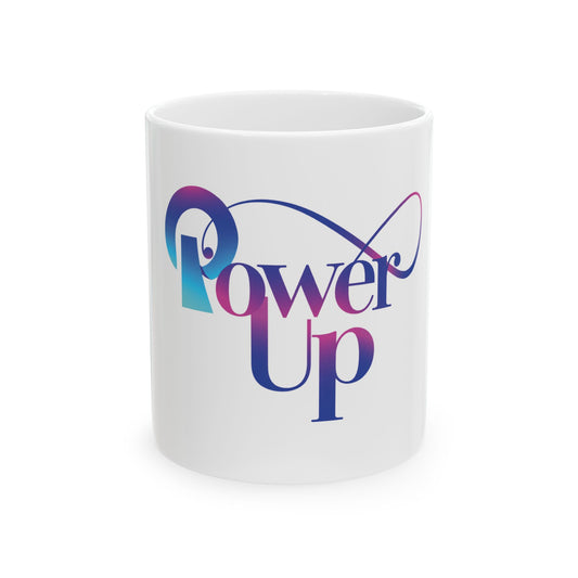 Power Up Mug | Gradient Typography Ceramic Coffee Cup