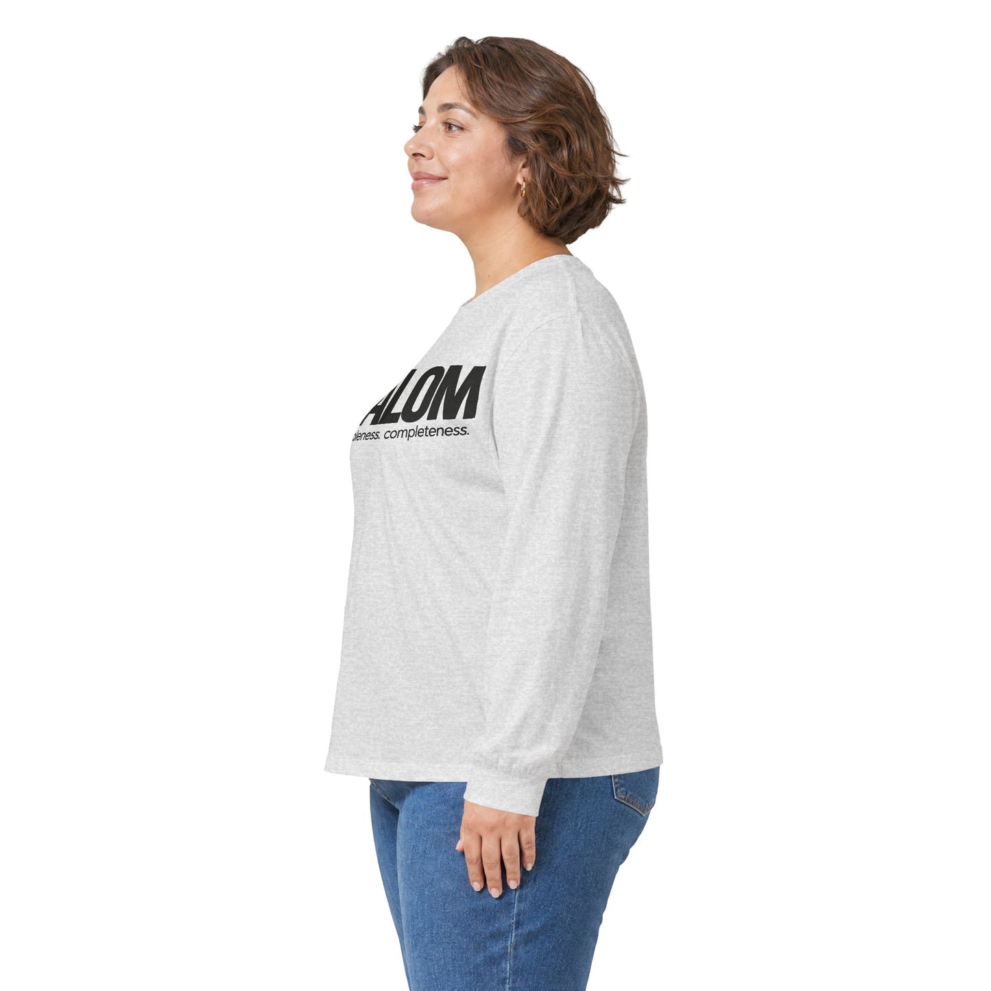 Shalom Long Sleeve Tee — 'Shalom: peace. wholeness. completeness.' Classic White Shirt