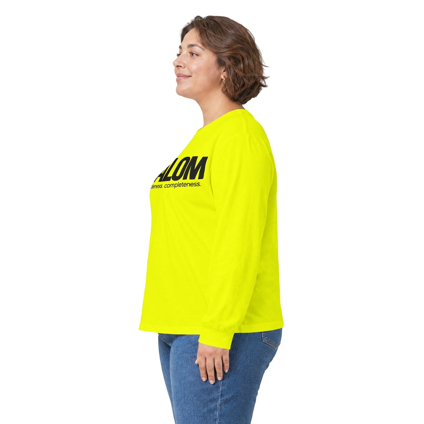 Shalom Long Sleeve Tee — 'Shalom: peace. wholeness. completeness.' Classic White Shirt