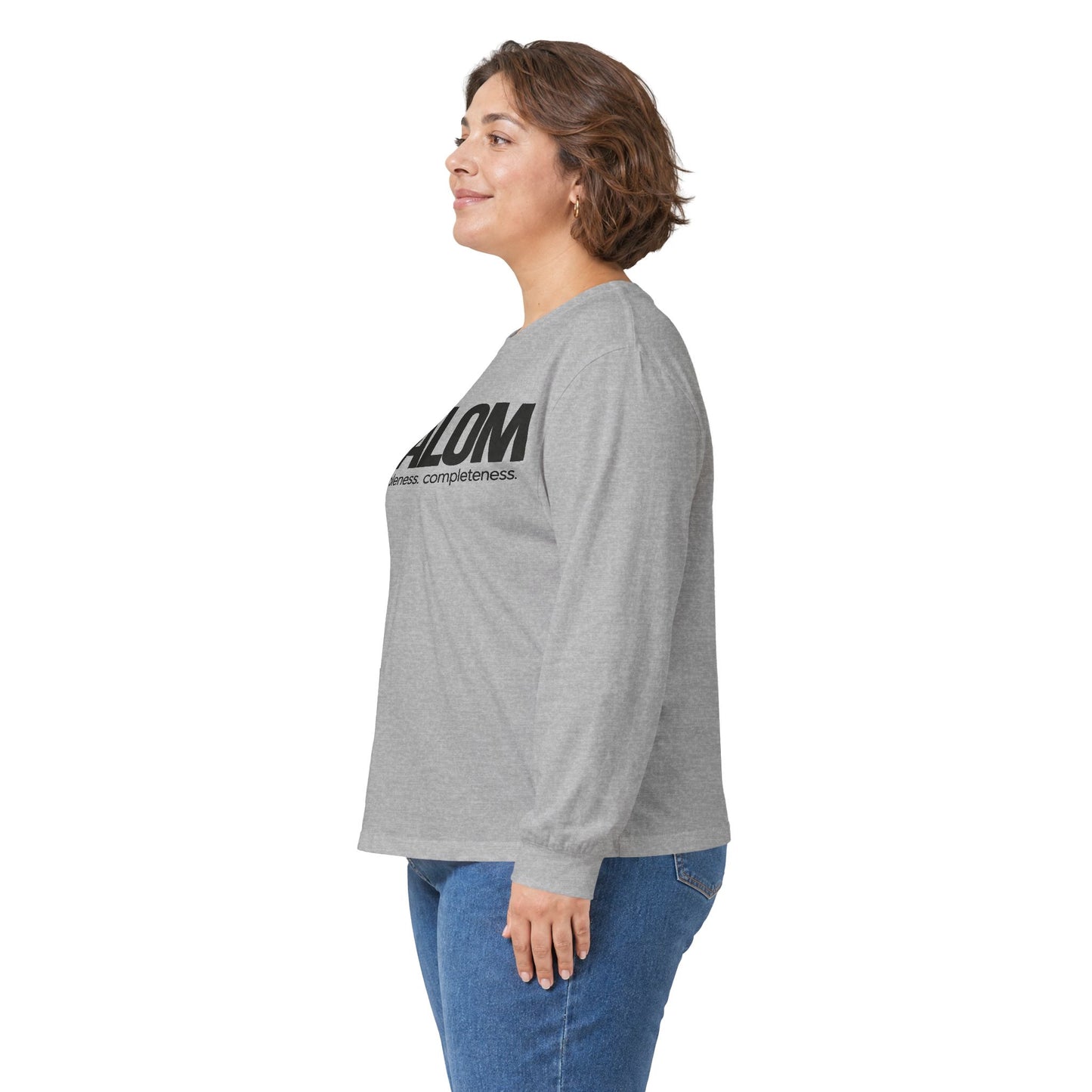 Shalom Long Sleeve Tee — 'Shalom: peace. wholeness. completeness.' Classic White Shirt