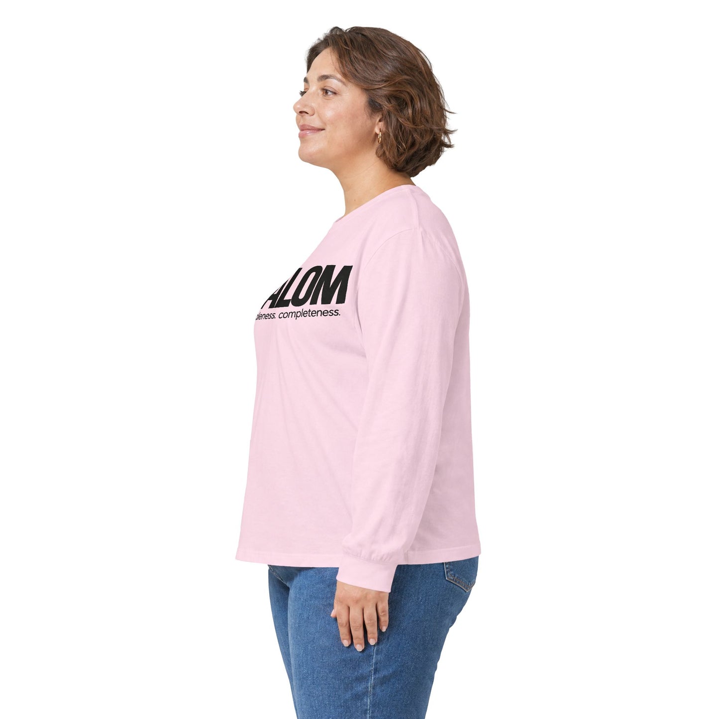 Shalom Long Sleeve Tee — 'Shalom: peace. wholeness. completeness.' Classic White Shirt